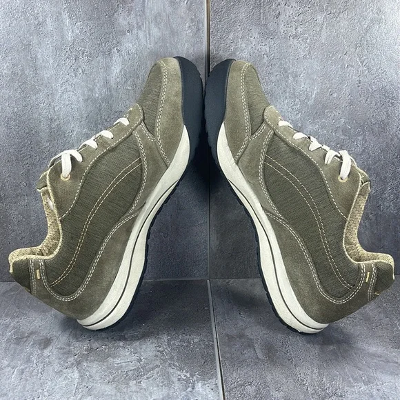 LL Bean Womens Lace Up Round Toe Olive Green Shoes Size 7.5 Sport Oxford - Picture 5 of 9